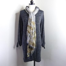Max Studio Women&#39;s M Gray Stretch Comfy Hooded Soft Knit Sweater Dress w... - £11.77 GBP