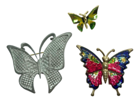 Vintage Butterfly Brooch Pin lot Boho Insect Woodland kitsch cottagecore jewelry - £11.91 GBP