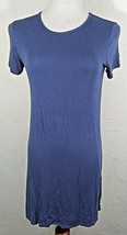 Pinc Womens Shirt Dress Small Blue Scoop Neck Short Sleeve Casual Cover Up - £7.95 GBP