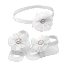 Cherished Moments baby girls barefoot sandal and set headband size One Size - $33.66
