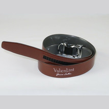 Mens VALENTINI Leather Belt Automatic Adjustable Removable Buckle V506S Gray image 4