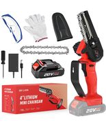 Mini Chainsaw Cordless, DEREAL 4-Inch Mini Chain Saw Battery, and Garden - $24.99