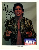 AWF Champ TITO SANTANA Inscribed 8x10 Color Photograph Latino Pro Wrestler - £39.33 GBP