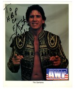 AWF Champ TITO SANTANA Inscribed 8x10 Color Photograph Latino Pro Wrestler - $68.16 CAD