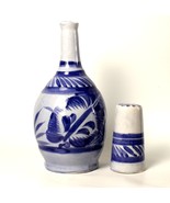 Bedside Pitcher and Cup Set Hand Painted Mexico Signed by Artist  - $46.75 CAD