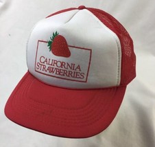 Red California Strawberries Trucker Mesh Hat Cap Snap Back - £14.88 GBP