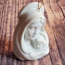 Vintage Midwest Import Japan Mary Jesus White Porcelain  Christmas Tree Ornament - £7.73 GBP