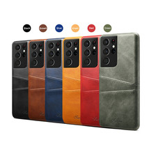 Leather hard back Flip Case Cover for Samsung Galaxy S21 Ultra/S21/S21+ - £34.32 GBP