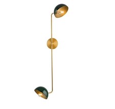 Modern Lamp Home Interior Antiqued Brass Lamp Decorative Light 2 Arms Fixture - £205.61 GBP