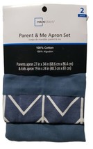 Parent & Me 2pc Apron Set Blue Chevron  "Mama Baker & Little Taster"  New - $16.03