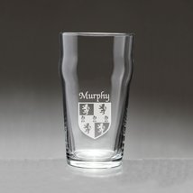 Murphy Irish Coat of Arms Pub Glasses - Set of 4 (Sand Etched) - £53.73 GBP
