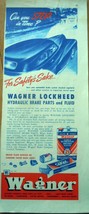 Wagner Lockheed Hydraulic Brake Parts &amp; Fluid Advertisement Print Ad Art... - £4.70 GBP