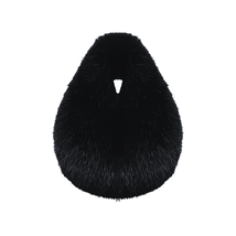 ACUTA Soft Fluffy Fox Fur Black Medium One Handle Clutch Tote Handbag - $212.00