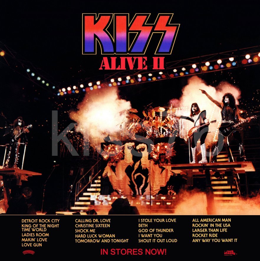 Primary image for KISS Rock Band ALIVE II Album "24 x 24" Inch Custom Poster - Love Gun Dynasty