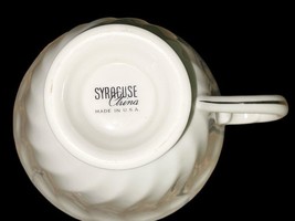 Syracuse China Wedding Ring Silhouette Footed Cup White Platinum Trim USA Teacup image 5