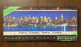 New York NY 750 Pieces 3 Ft Wide  Glow in the Dark Panoramic Puzzle By B... - £11.21 GBP