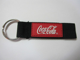 Coca-Cola Black Canvas Keychain with Red Patch and White Script Logo - $1.49