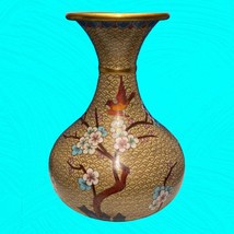 Vintage Japanese Cloisonne Vase Bottle Bird Cherry Blossoms 9&quot; Tall READ - £26.16 GBP