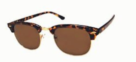 Tortise Soho Style Half Frame Sunglasses Retro Vintage Malcom X - $8.59
