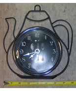 Vintage Table or Wall Clock Black Wrought Iron Food Tea Coffee Kettle Pot - €17,83 EUR