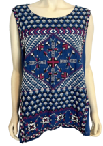 Lucky Brand Women&#39;s Embroidered Tank Top Blue 2X - £15.17 GBP