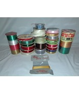 Huge Lot of Gift Ribbon Christmas Crafts 22+ Reels Some Vintage - $18.00