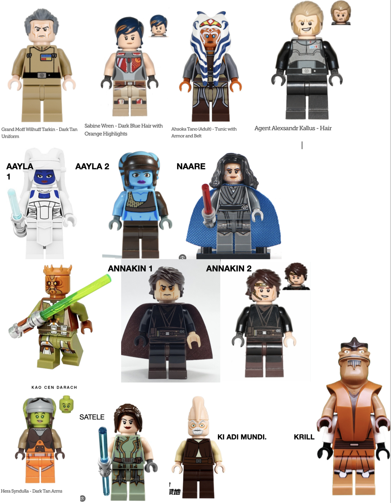 Star Wars Rebels Sabine Thrawn Grand Moff pick any 5 pieces comic minifi... - $49.99