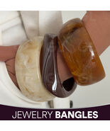 Resin Bangle, Chunky Resin bracelet, Wide Bracelet, Alloy Bangle, Jewellery - $14.57+