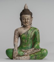 Antigüedad Khmer Estilo SE Asia Madera Sentada Enlightenment Buda Estatua - £200.89 GBP