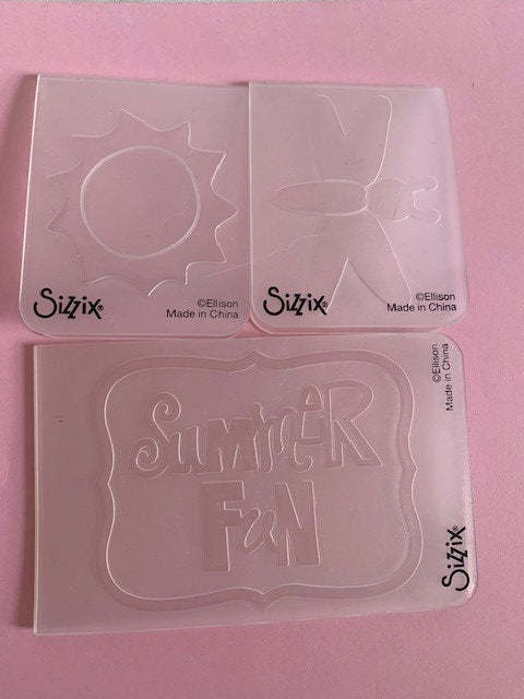 Sizzix Summer Fun Embossing Folders set - $6.00