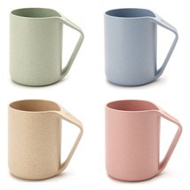 4Pcs Eco Friendly Healthy Wheat Straw Biodegradable Plastic Cup Mug For Water, C - £25.29 GBP