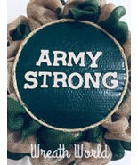 NEW HANDMADE ARMY STRONG ARMY WREATH MILITARY WREATH HOME DECOR DOOR HANGER - £34.19 GBP