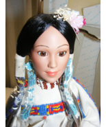 Vintage 1992 Native American Bride Porcelain 16&quot; Doll Morning Song NIB 2-f - €105,54 EUR