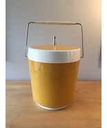 Vintage 70s ice bucket by West Bend (atomic gold/white thermal) - £23.98 GBP