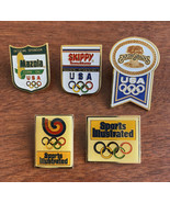 Lot of 5 Vintage Olympics Pin Sports Illustrated Skippy Earth Graina Mazola - £10.89 GBP