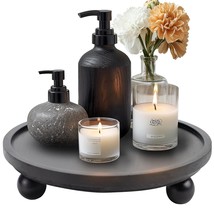 Wooden Tray Round Black Riser For Home Decor, Decorative Display Risers ... - $39.99