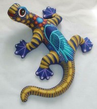 Clay Lizard Salamander Figurine Handpainted Wall Art from Mexico 8&quot; x 8.5&quot; M7 - £15.64 GBP