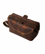 Men&#39;s Buffalo Genuine Leather Toiletry Bag Waterproof Dopp Kit Shaving B... - $56.73 CAD
