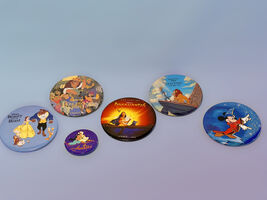 Disney Store Cast Member 1990s Movie Buttons Set of 6 - $29.99
