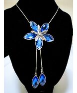Adjustable Chain Flower Pendant Necklace with Dangles Fashionable Jewelry - $31.94
