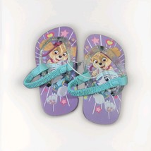 Paw Patrol Flip Flops For Toddler Size 5/6 Girls Skye And Everest Purple - $13.81