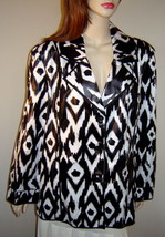 CHICO&#39;S Optical White/Black Abstract Print ZAFINA Jacket (Size 3) NWT $119 - £46.77 GBP