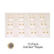 Studex Surgical Steel Ear Piercing Studs, 3mm, 12 Pair April Stone Set - £11.25 GBP