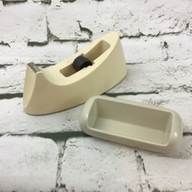 Vintage Mid Century Scotch Tape Dispenser Business Card Holder Desk Accessories - £19.83 GBP