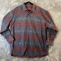 Visconti Shirt Mens 3XLB Dark Red Black Floral Print My Favorite Garment... - $18.39