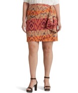 Lauren Ralph Lauren Women's Plus Size Geo Motif Cotton Linen Wrap Skirt ... - $28.71