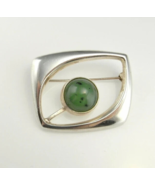 UNISEX nATURAL Green Jade Silver Brooch, Make offer! - €263,86 EUR