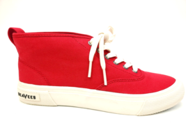 SEAVEES Sneakers Size 8 LEGEND 90 Cherry Red Cotton Canvas Mid Casual Shoes - $39.95