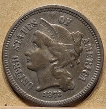1873 3 Cent Nickel Open 3 Rare.    20230064 - $39.99