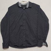 Coofandy Men&#39;s XL Shirt Black Button Up Diamond Design Casual Dress  - £18.23 GBP